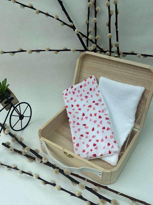 🧽 Feuille Lavable/Essuie tout – Demi-format (avec ou sans pressions) Coeur Rose